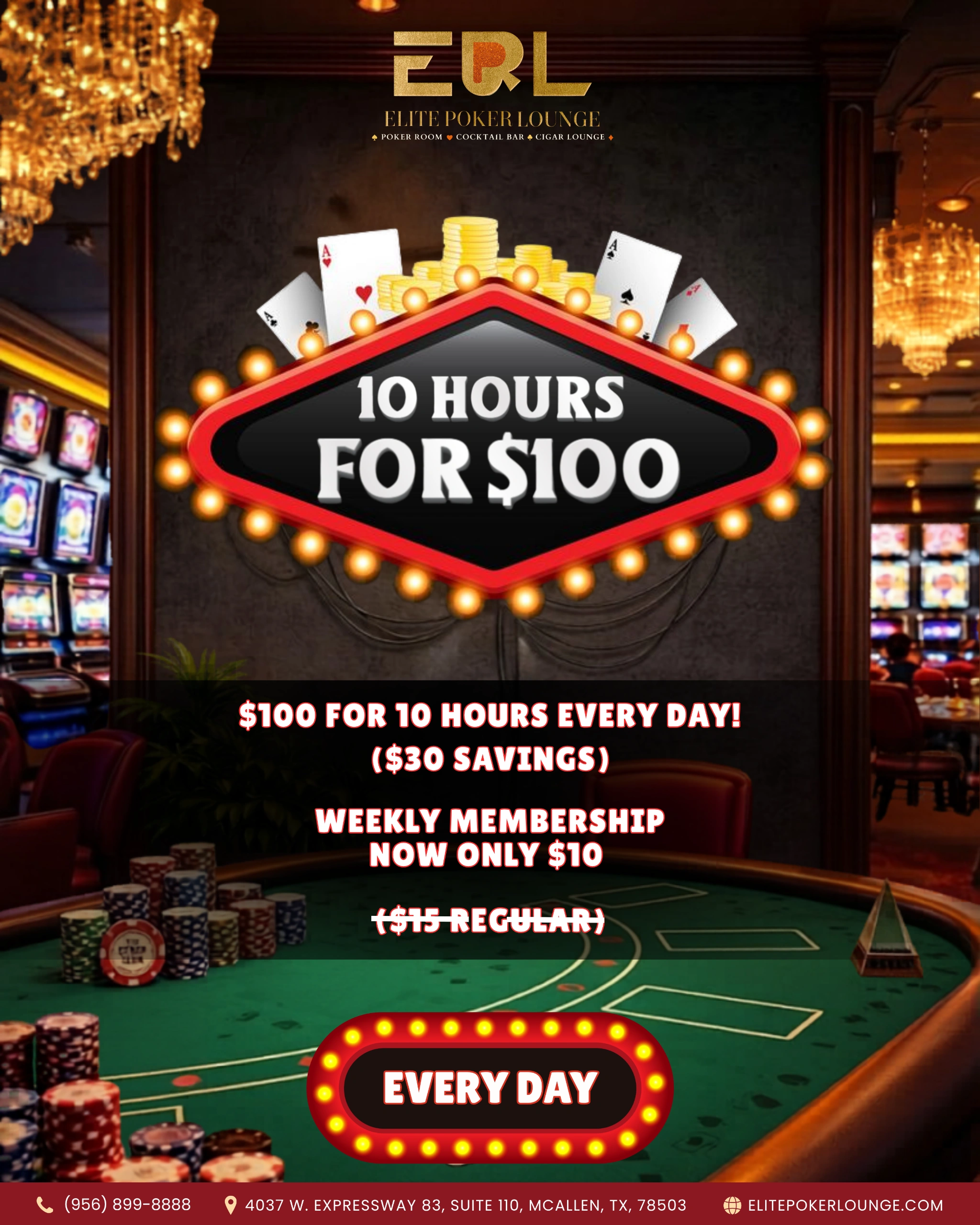 10 HOURS FOR $100