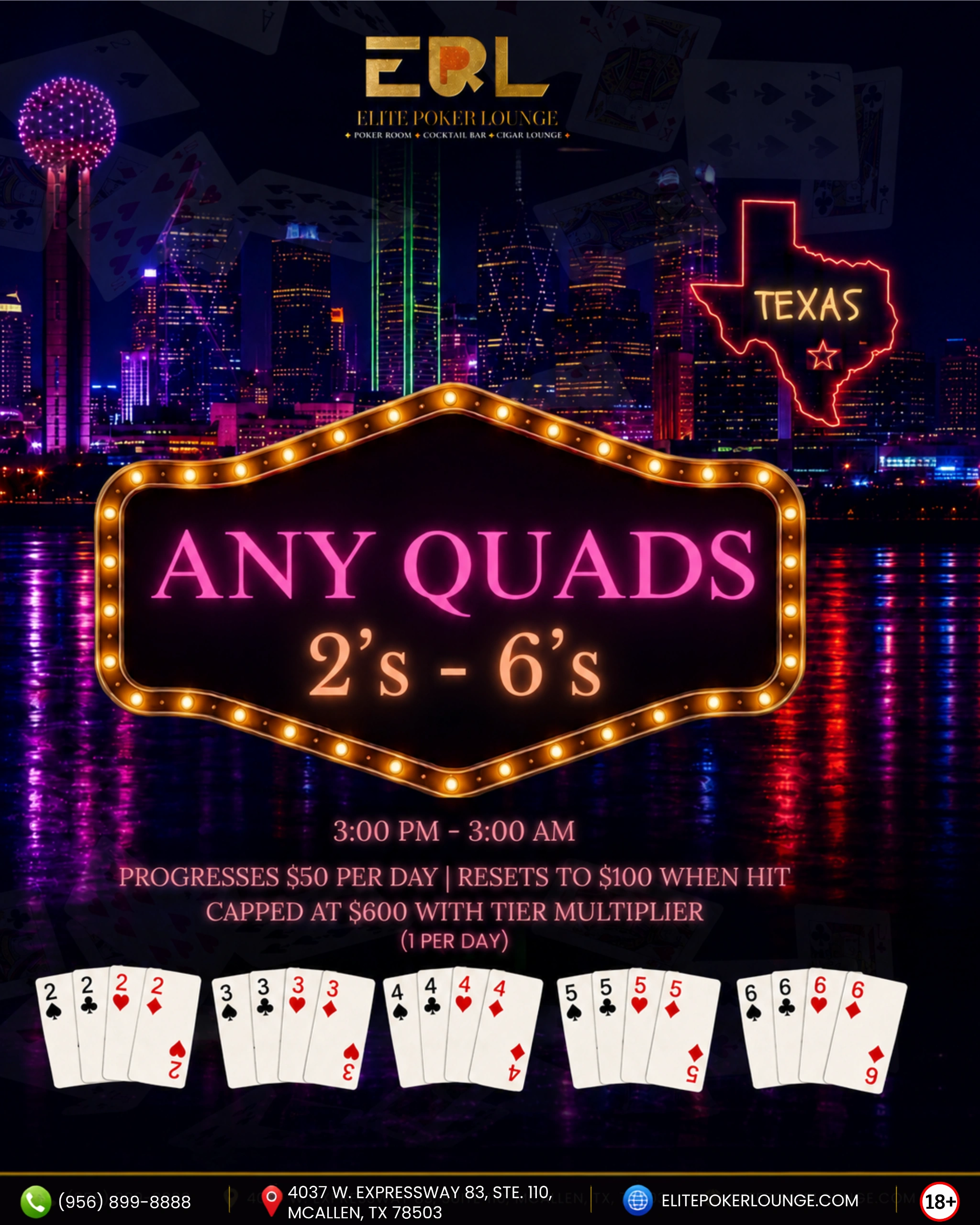 Any Quads 2's-6's